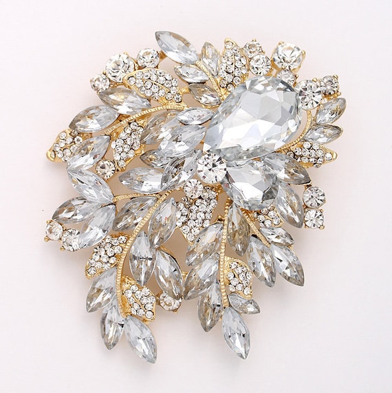 Gold Plated Vintage Rhinestone Pins And Brooches Brooch Pin With