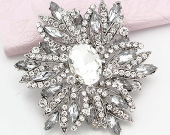 Large Rhinestone Brooch Crystal Bridal Brooch Wedding Cake - Etsy