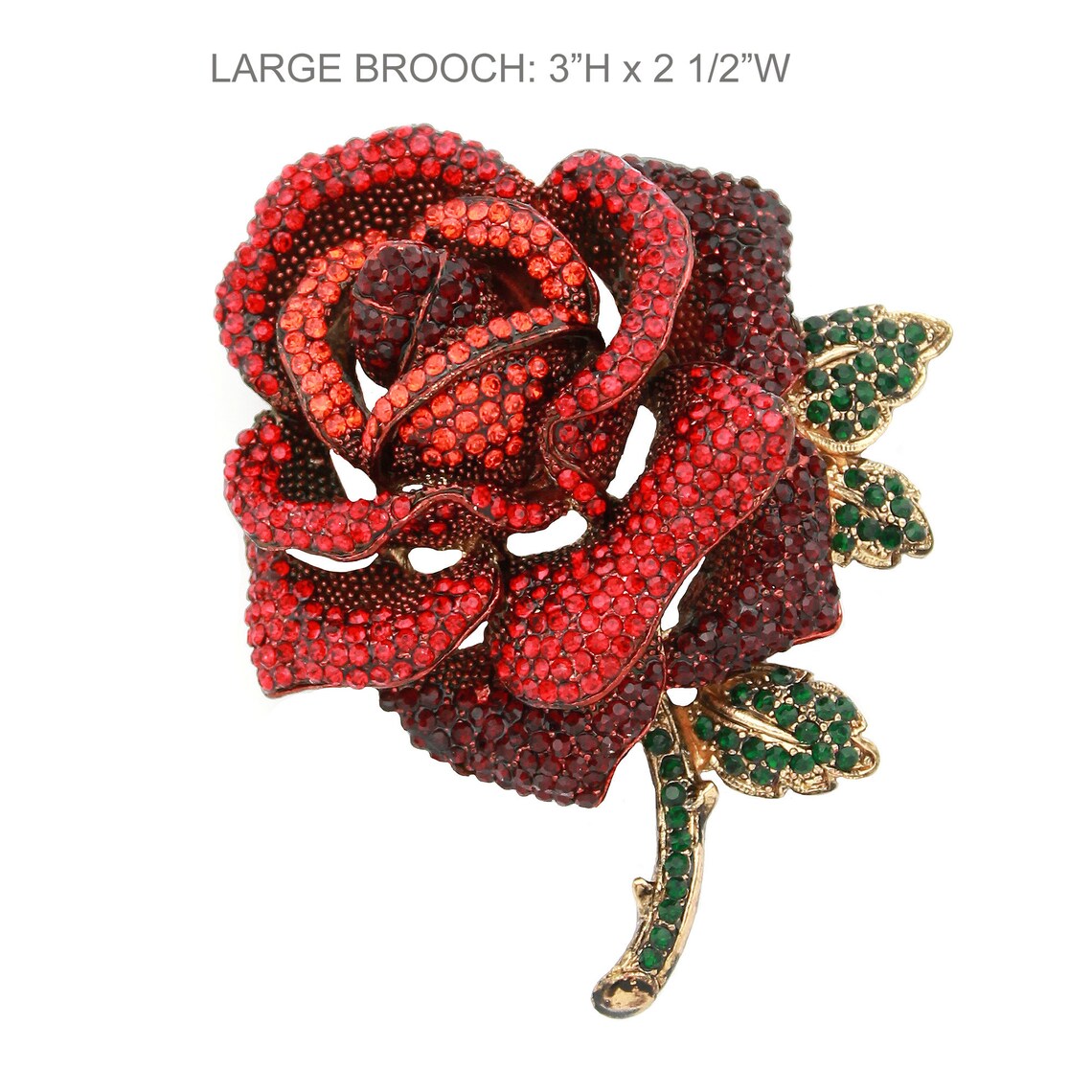 Rose Brooch Large Red Flower Brooch Pin Dimensional Etsy