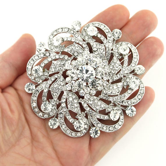 Diamond Flower Sash Pin