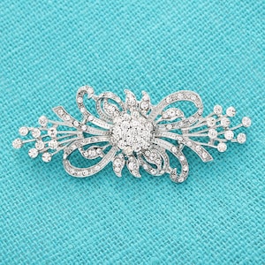 Silver Crystal Brooch, Rhinestone Wedding Bouquet Brooches, Bridesmaid Bride Dress Brooch Pin, Classy Silver Rhinestone Pins DIY Project