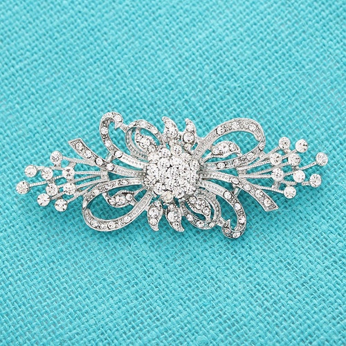 Dress Sash Brooch Crystal Rhinestone Brooch Vintage Glam Etsy