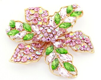 MoAndy S.W.A Crystal Hear Round Cut Rhinestones Flower Brooch Pin Bouquet MoAndy S.W.A Crystal Hear Round Cut Rhinestones Flower Brooch Pin Bouquet