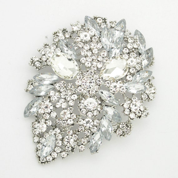 Large Rhinestone Brooch Party Dress Pin Decoration Silver Crystal Brooches Pins Women Bridal Brooch Sparkly Broaches DIY Crafts Etsy