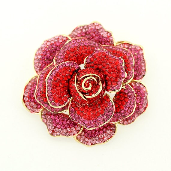 Flower Brooch Pin Fashion Crystal Corsage for Women, Womens Brooches and  Pins, Rhinestone Crystal Brooches for Women Fashion