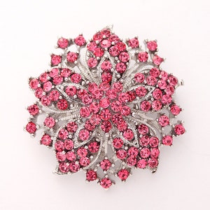 Pink Rhinestone Brooch, Bridal Brooch, Brooches Pins Wedding, Mother Of The Bride Bridesmaid Brooch Pin, Crystal Rhinestone Broaches Women