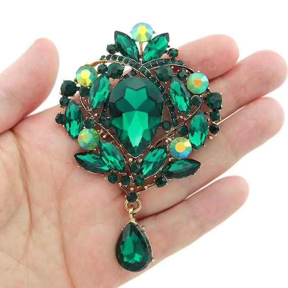 Green brooches and pins sale
