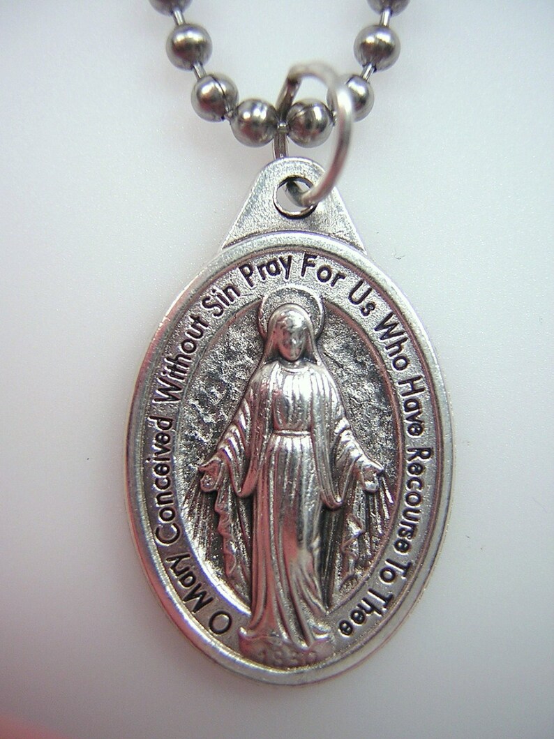 2 Catholic Pendants With Chains 5way Cross & Miraculous Medal Etsy