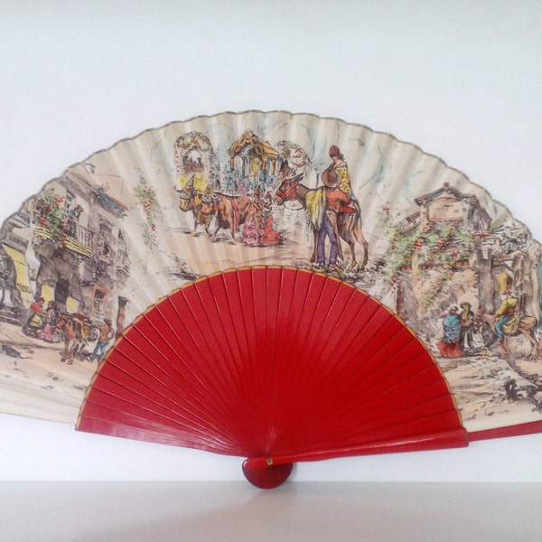 Vintage Spanish Fan. Mid Century Spanish Fan.