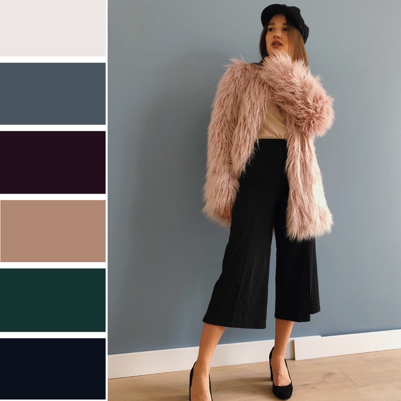 blush faux fur jacket