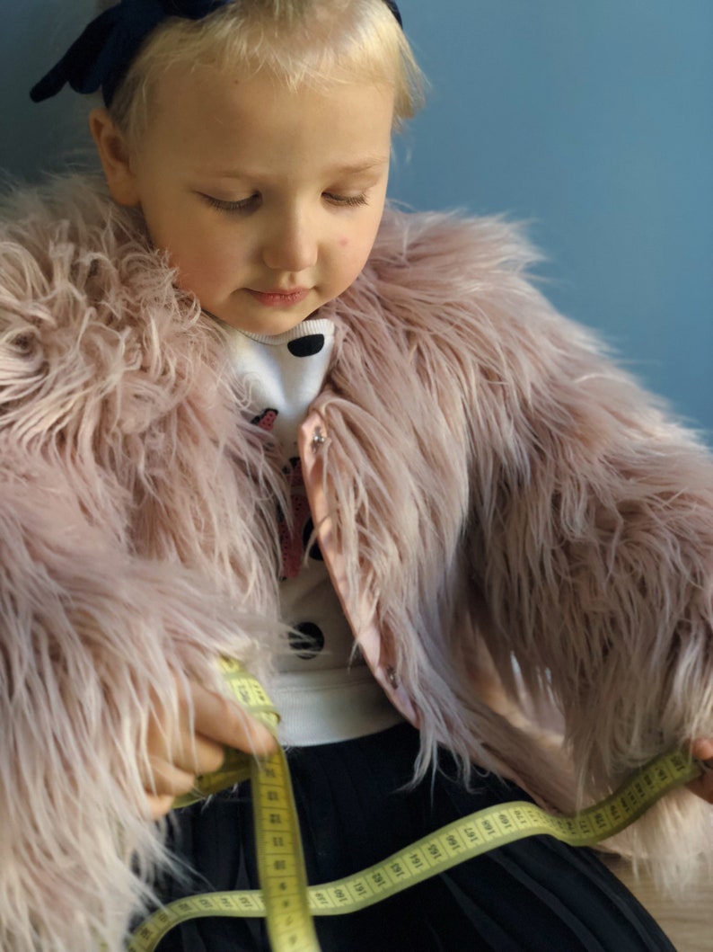 Kids faux fur coat/ Toddler eco fur coat/ Pink shaggy coat/ Etsy