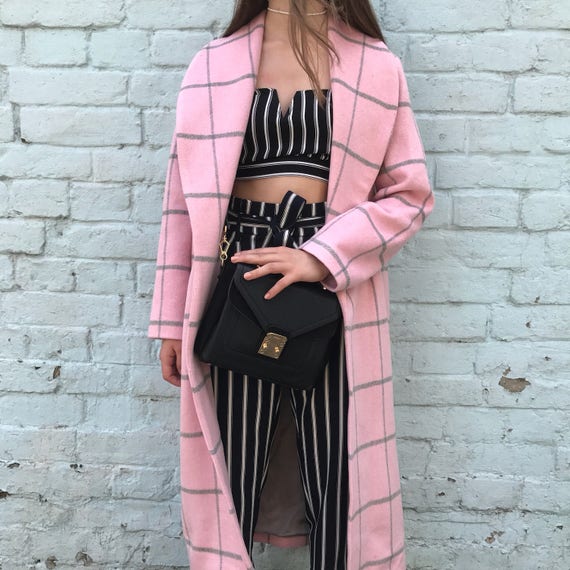 pink wool wrap coat