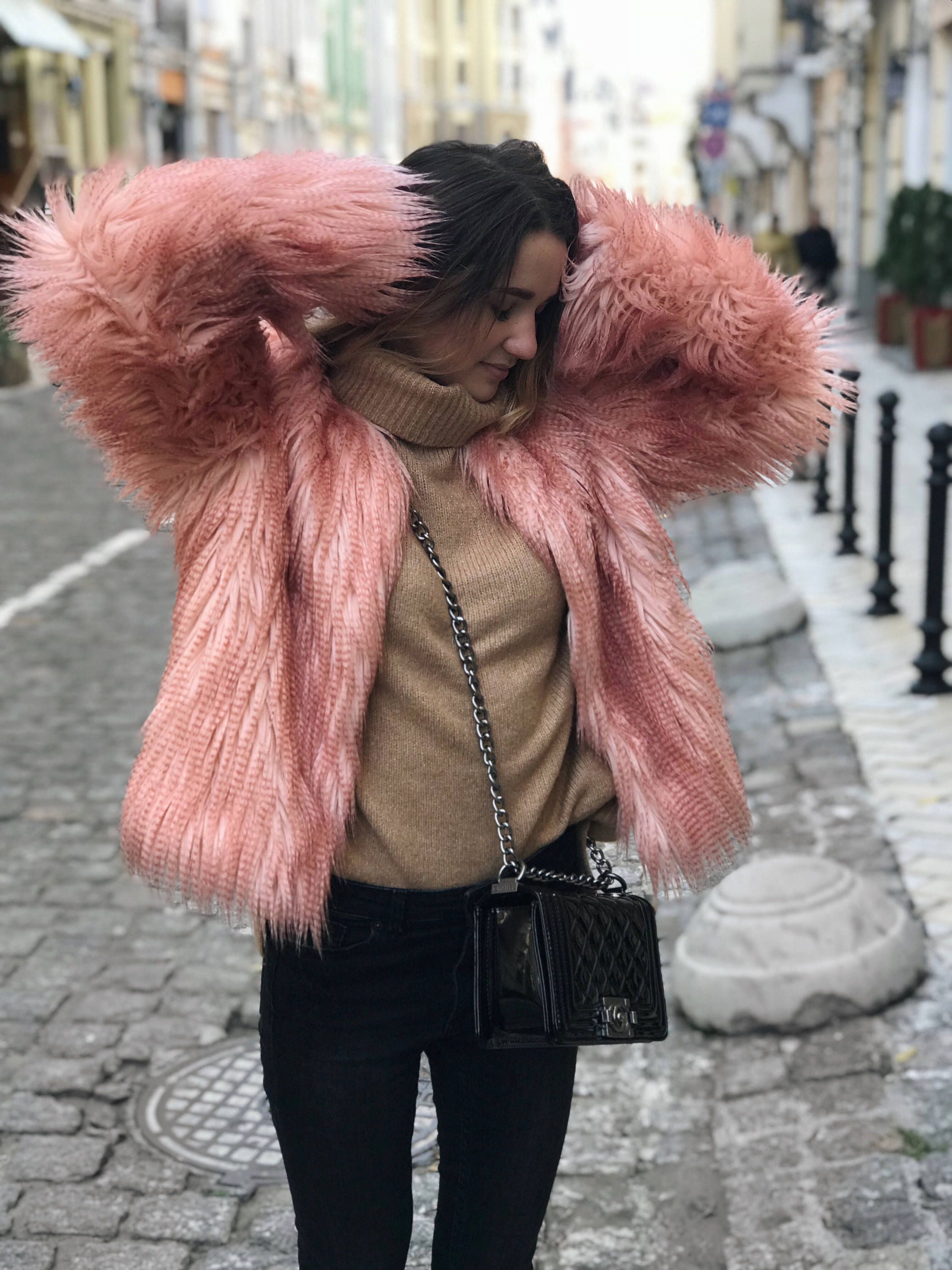 Blush pink faux fur jacket/ Short fake fur jacket/Millennial | Etsy