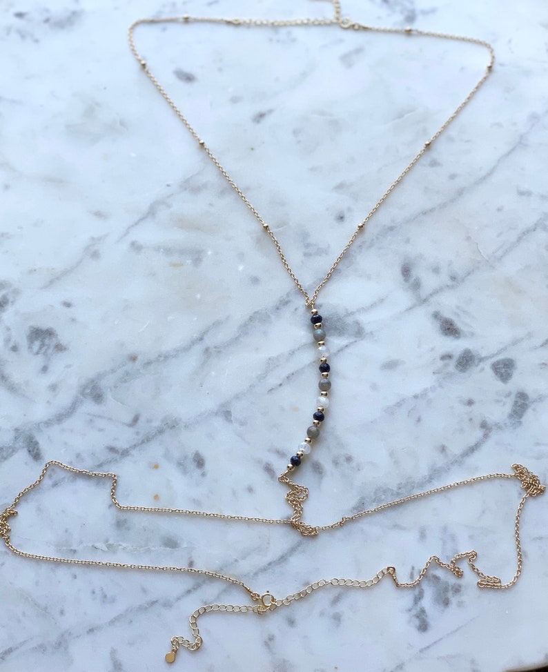 Pearl Opal Moonstone Crystal Body Chain Body jewelry crystal beaded body chain Satellite Body chain image 5