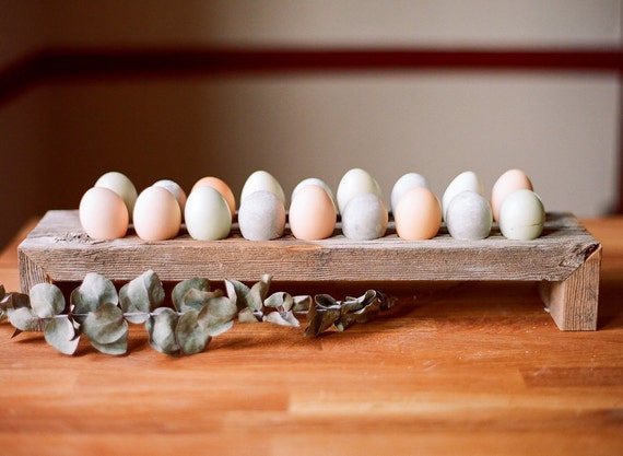 Wooden Egg Holder barnwood 18 Holes kitchen Decor countertop