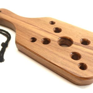 Boudoir Gothic Dark Walnut X Pattern Spanking Paddle - Limited Edition mature