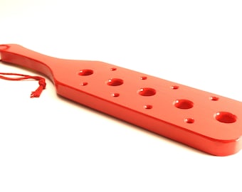 Paleta para nalgadas de 16" - Aguijón de escorpión, bambú, hecha a mano en EE. UU., madera exótica - Edición de coleccionista de gran tamaño, única en su tipo, 13 agujeros para juegos de impacto, para adultos.