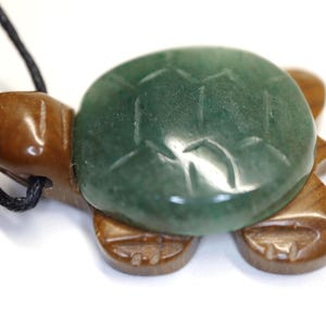 Natural Healing Gemstone Turtle Necklace* for Good Luck - Choose Your Stone