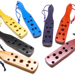 11&quot; Boudoir Slim Wood X Pattern Spanking Paddle - 9 Holes Limited Edition [Pick Wood Kind] mature