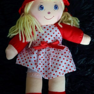 Grande Poupée Ancienne En Tissu – 60 Cm – Pièce Rare Et Vintage