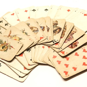 Baraja de cartas soviética antigua: baraja completa de 53 cartas, coleccionable retro ruso, cartas de papel de recuerdo