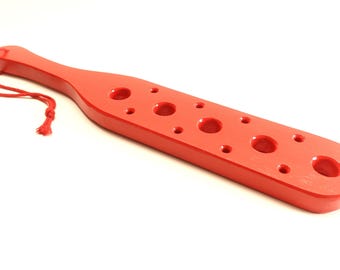 Paleta para nalgadas de 16" - Aguijón de escorpión, bambú, hecha a mano en EE. UU., madera exótica - Edición de coleccionista de gran tamaño, única en su tipo, 13 agujeros para juegos de impacto, para adultos.