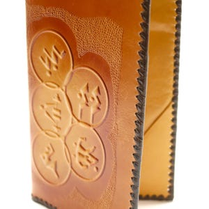 Cartera vintage de cuero de la URSS / Funda para pasaporte de los Juegos Olímpicos de Moscú 1980 / Cuero auténtico soviético / 16,5 x 11,4 cm / 5 compartimentos / Regalo coleccionable