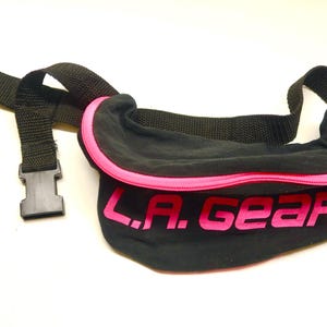 L.A. Gear Retro Fanny Pack Hot Neon Pink and Black 80&#39;s 1980&#39;s Vintage Mint!