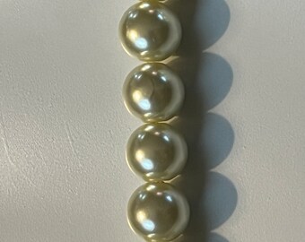 Fil De Perles Magnésite 6mm - 65 Pièces Blanches Crème Beige - 39cm - Neuf