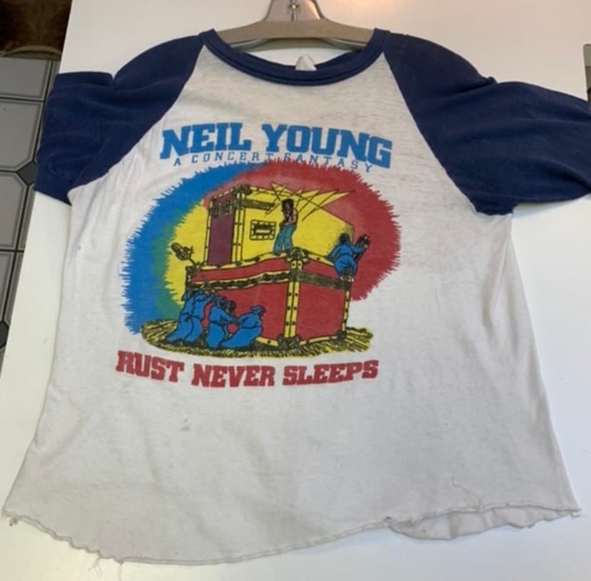 Vintage 1978 Neil Young Crazy Horse Raglan Tee - Rust Never Sleeps