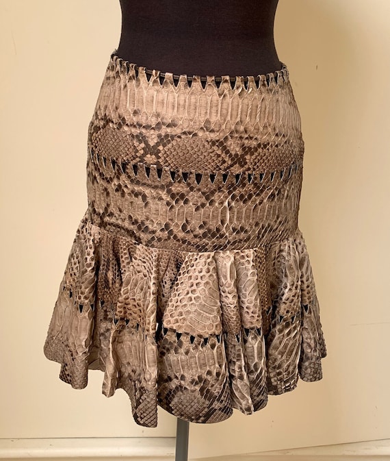 Azzedine Alaia Vintage Python Leather Ruffle Skirt, Size 6/8 - Etsy