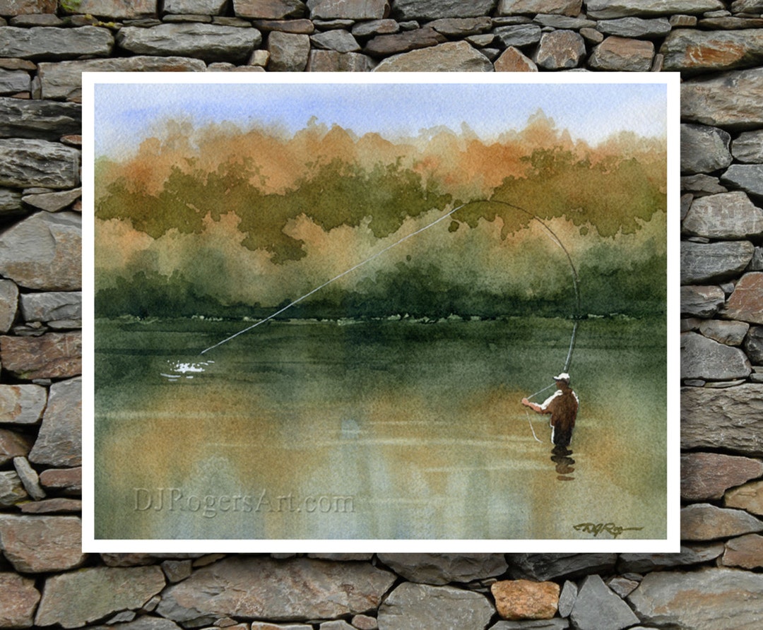 Fly Fishing Art Print serenity Watercolor Painting Angling Art by Artist DJ  Rogers Wall Decor -  Canada