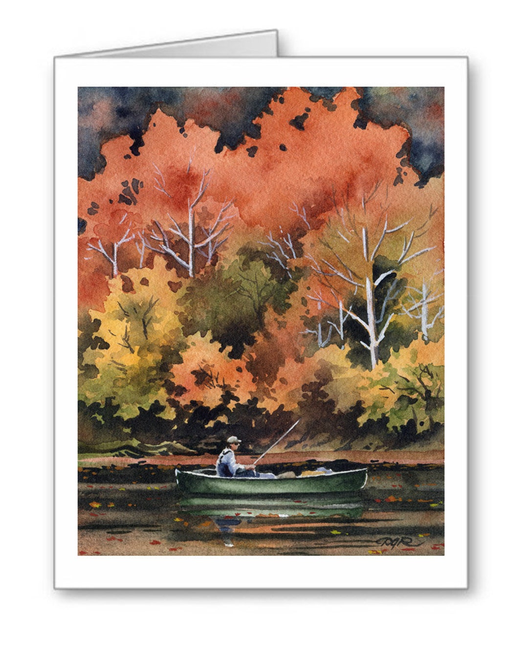 Fly Fishing Fall II Note Cards 10-pk Note Cards Watercolor Painting Fishing  Lover Gifts -  Sweden