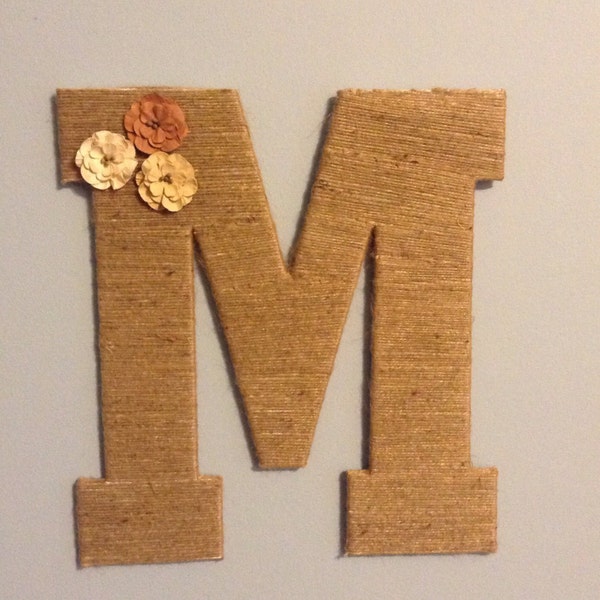 Custom twine wrapped letter