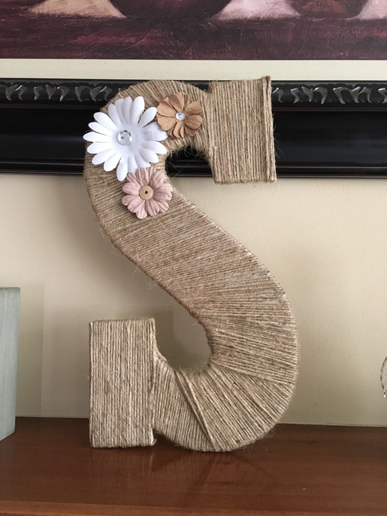 Custom Twine Wrapped Letter Etsy