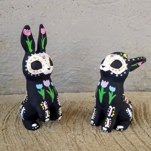 Original Sugar Skull Bunny Figurine Hand Painted 3D Printed Series 2