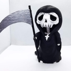 Sad Grim Reaper Figurine Hand Painted 3D Printed