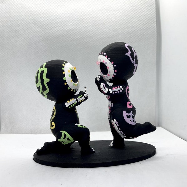 Proposing Sugar Skull Skeletons Figurine Hand Painted 3D Printed