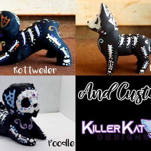 Sugar Skull Dogs Series 3 & Custom Order Your Own Figurine Hand Painted 3D Printed