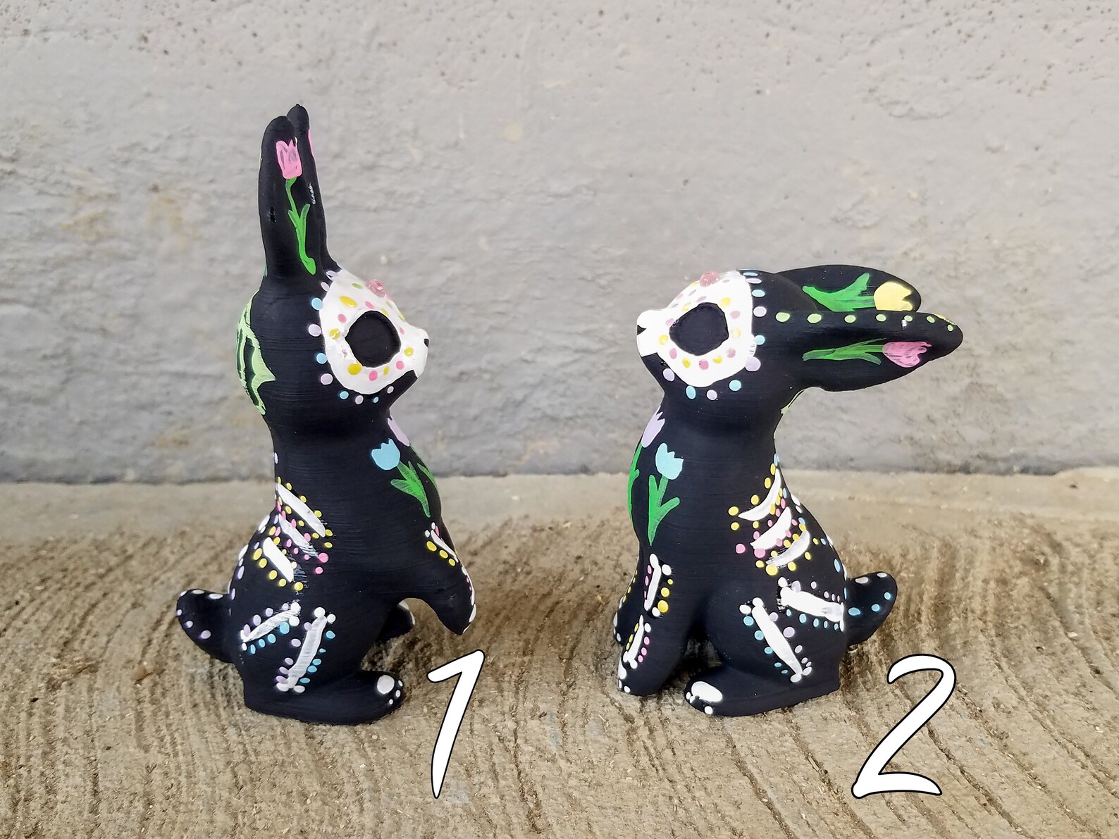 Original Sugar Skull Bunny Figurine Hand Painted 3D Printed - Etsy