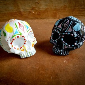 Sugar Skull Day of the Dead Sculpture Figurine Hand Painted 3D Printed