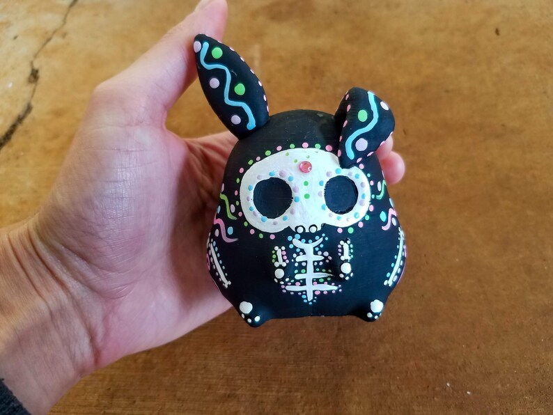 Original Sugar Skull Bunny Figurine Hand Painted 3D Printed - Etsy