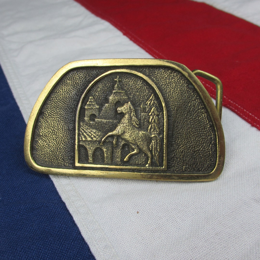 Rearing Horse and Spanish Mission Belt 