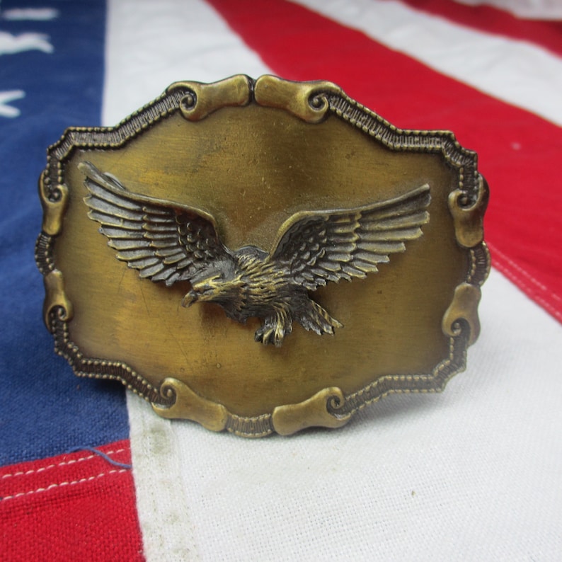 Antique Bronze American Eagle Western Belt Buckle Flying Eagle Belt Buckle