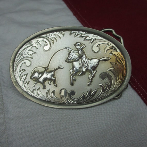 Vintage 1970's Calf Roping Rodeo Belt 