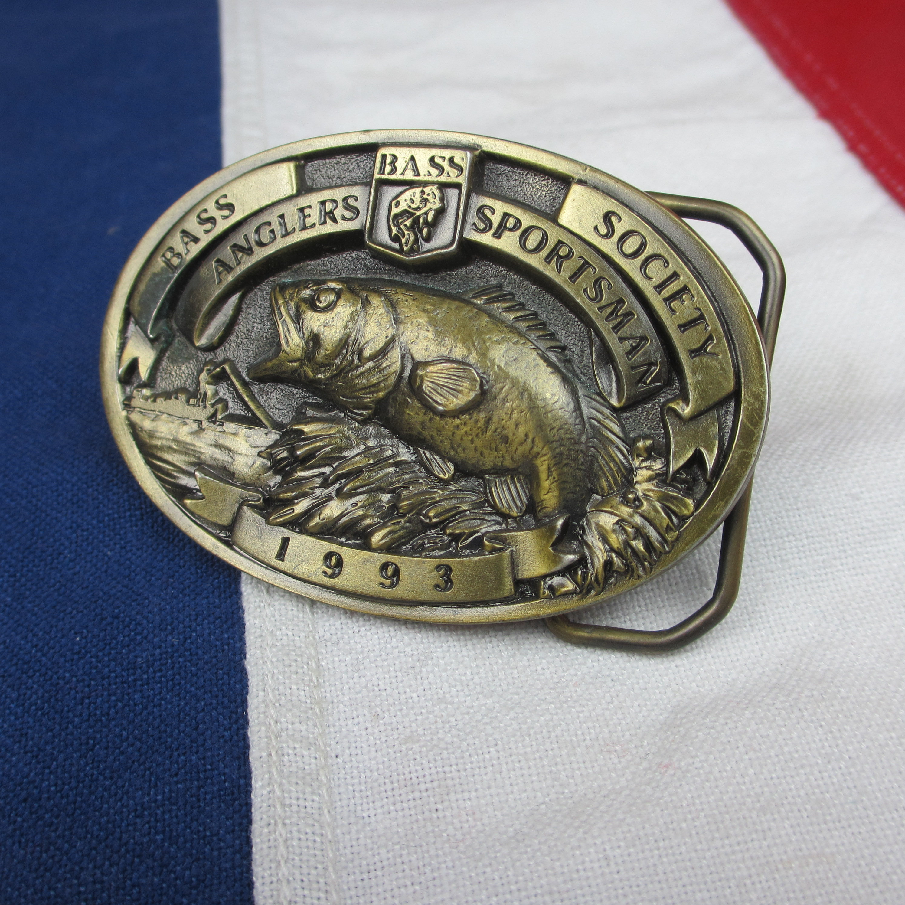 Bass anglers sportsman society belt buckle Clearance