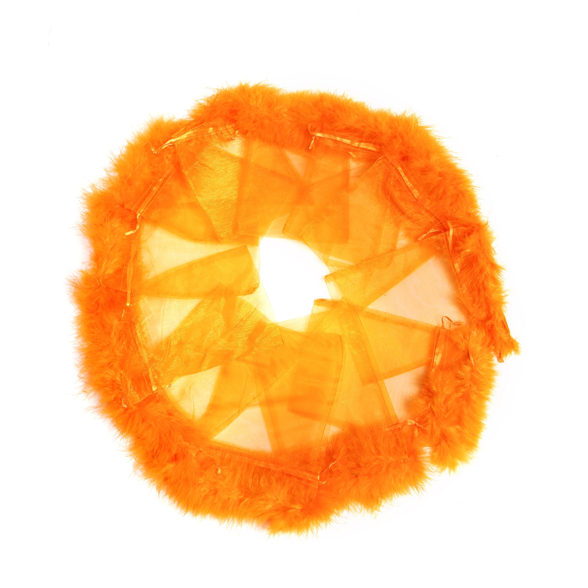 Feather trimmed organza bags sale