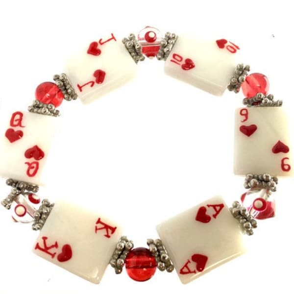 Gambling Jewelry - For Women - Card player Bracelet - Bunco Bracelet - Bridge  Poker Gift Bracelet- Stretch - Handmade Plastic Bracelet 1pc