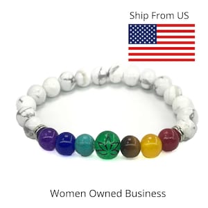 Anxiety Healing Chakra Energy Yoga Bracelet, Natural Gemstone Beaded Bracelet, Christmas Birthday Gift for Women, 9 selections, 1 pc
