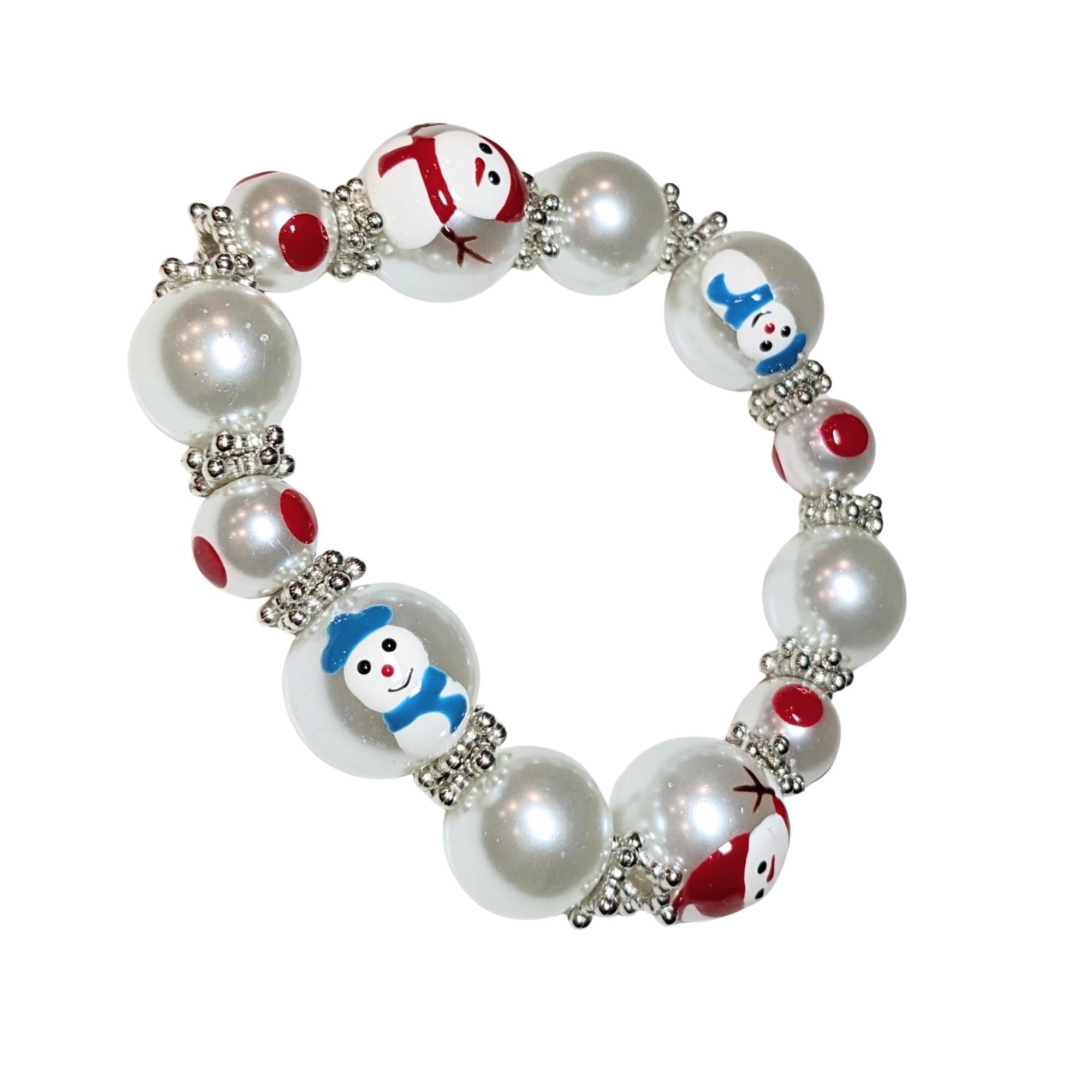 4-Pack Sterling Silver & Glass Christmas Beads - Reindeer, Snowman, Snowflake For Charm Bracelets - View #4